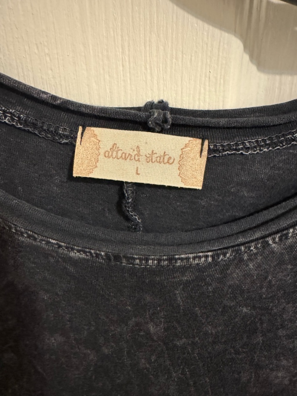 Altar'd State Washed Black Ruffle Tee - Picture 3 of 3